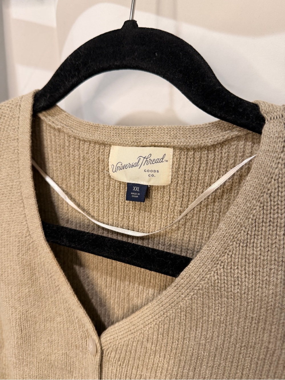 Universal Thread Tan Knit V-Neck Button Vest - Picture 3 of 3